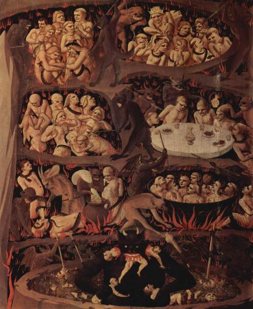 Fra Angelico's 15th century vision of Hell (from wikimedia.org).  Again, not really reflecting what's in my mind.