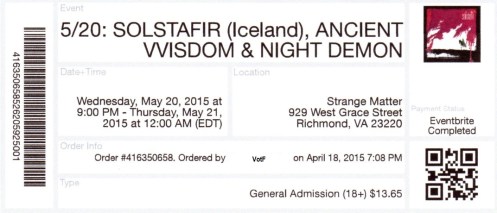 Solstafir - May 2015